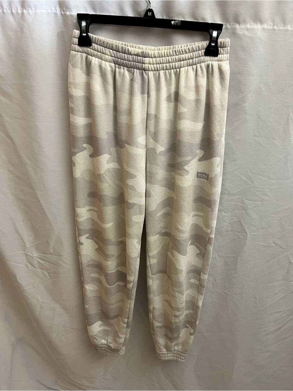 PINK Victoria’s Secret Camo Jogger Sweatpants Gray White Size Small